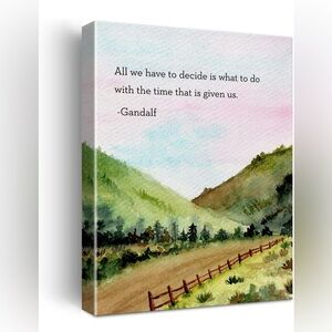 LOTR Gandalf quote canvas watercolor wall art